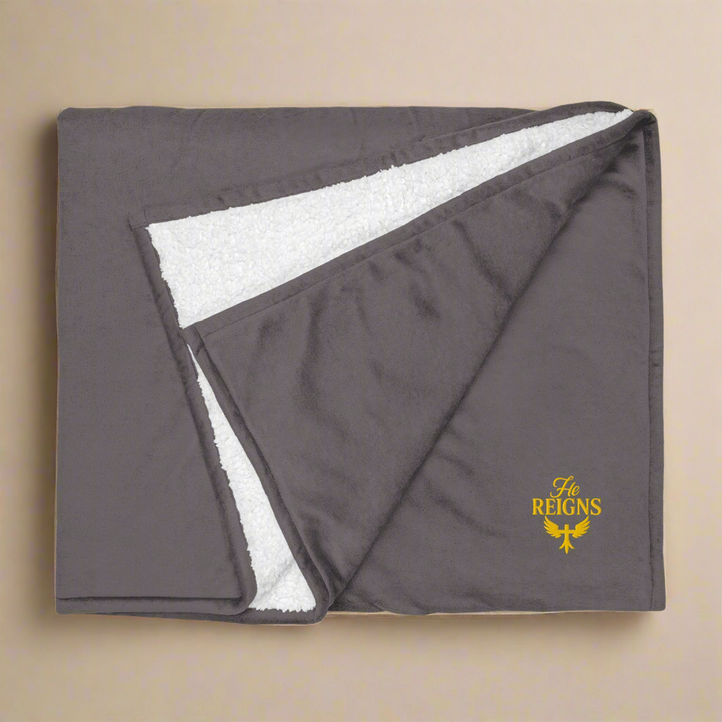 He Reigns – Premium Sherpa Blanket©️