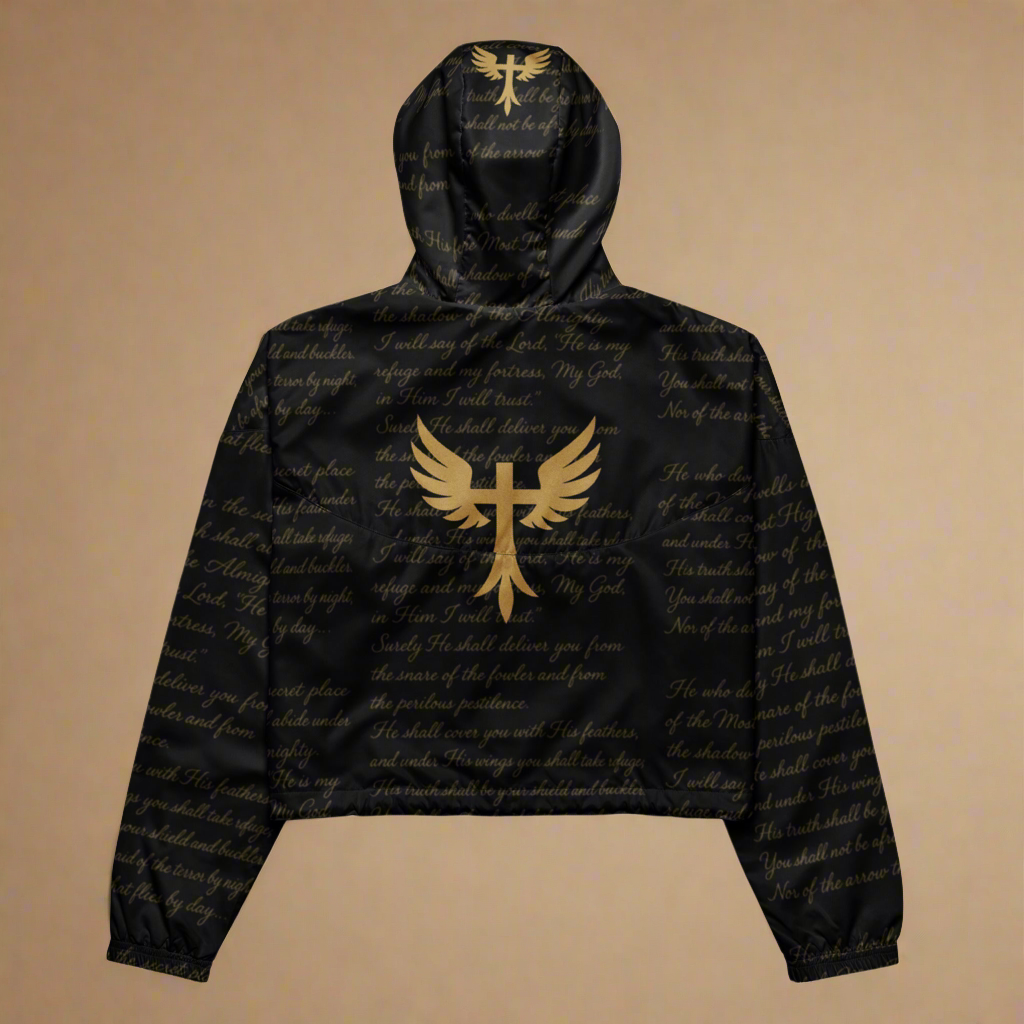 Covered & Kept Anointed Hood– Black Windbreaker©️