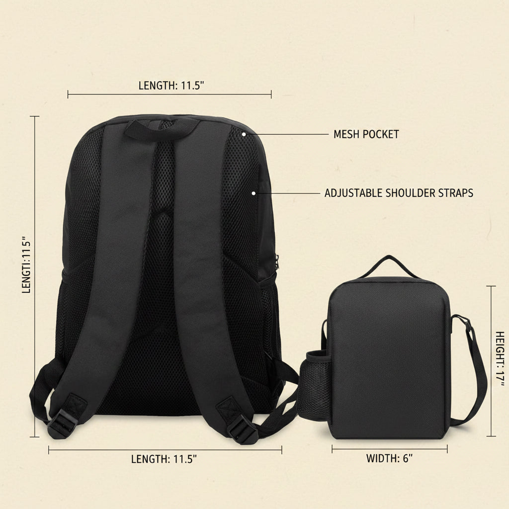 Black backpack and crossbody bag on a white background