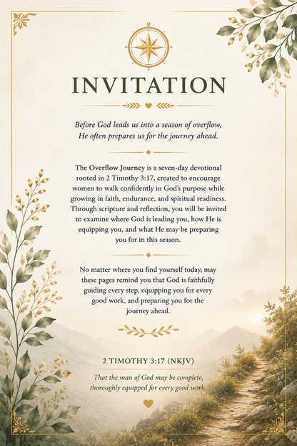 7-Day Devotional: The Overflow Journey- Walking Equipped, Living Prepared.