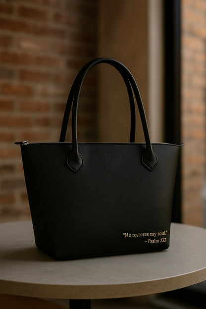 The Sanctuary Signature Tote — Noir Edition©️