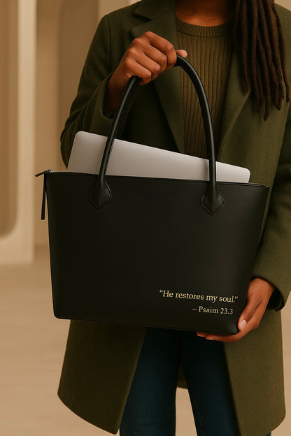 The Sanctuary Signature Tote — Noir Edition©️